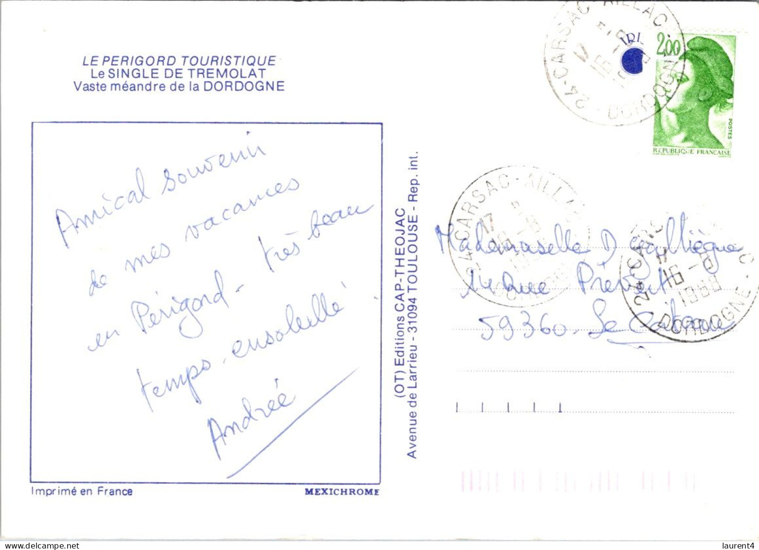 27-4-2024 (3 Z 15)  France - Posted 1988 - Le Périgord - Sonstige & Ohne Zuordnung