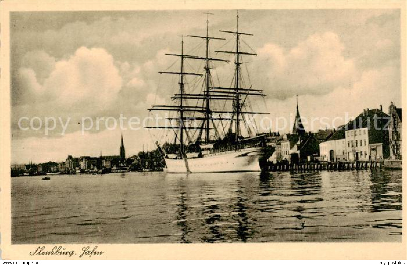 73821227 Flensburg DE Dreimaster Segelschiff Im Hafen  - Flensburg