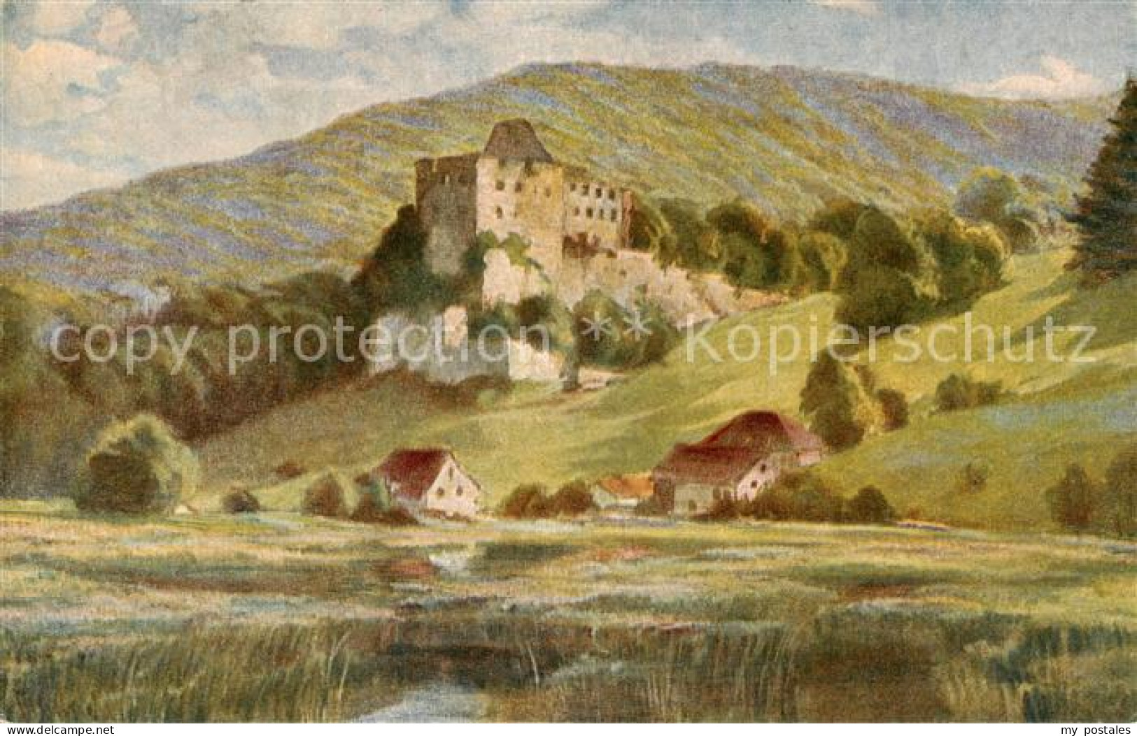 73821035 Schuelzburg Hayingen Reutlingen Schloss Motiv Kuenstlerkarte  - Altri & Non Classificati