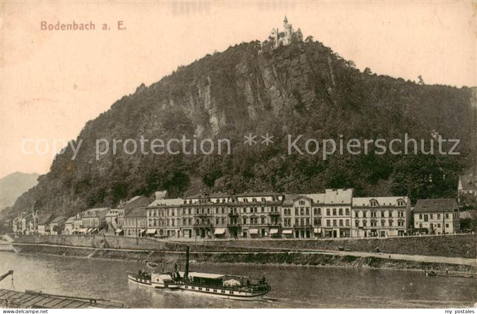 73821025 Bodenbach -Tetschen Boehmen Ustecky Kraj CZ Panorama Frachtschiff  - Czech Republic