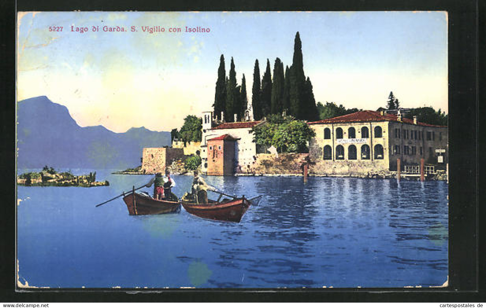 Cartolina S. Vigilio, Panorama Con Isolino, Lago Di Garda  - Autres & Non Classés