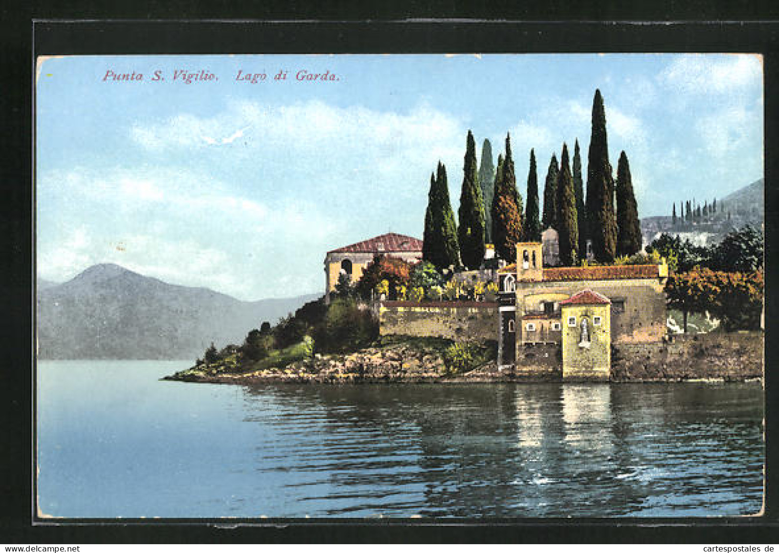 Cartolina Punta S. Vigilio, Uferpartie Am Gardasee  - Altri & Non Classificati