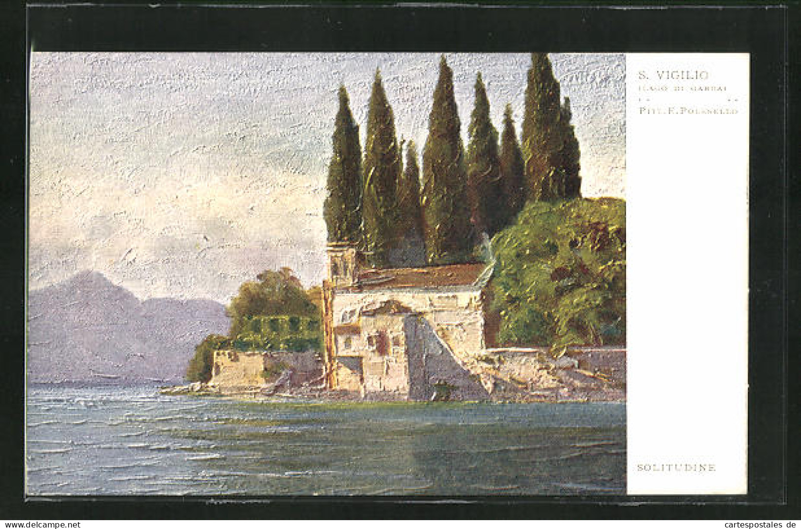 Cartolina San Vigilio, Solitudine, Haus Am Ufer Des Gardasees  - Autres & Non Classés