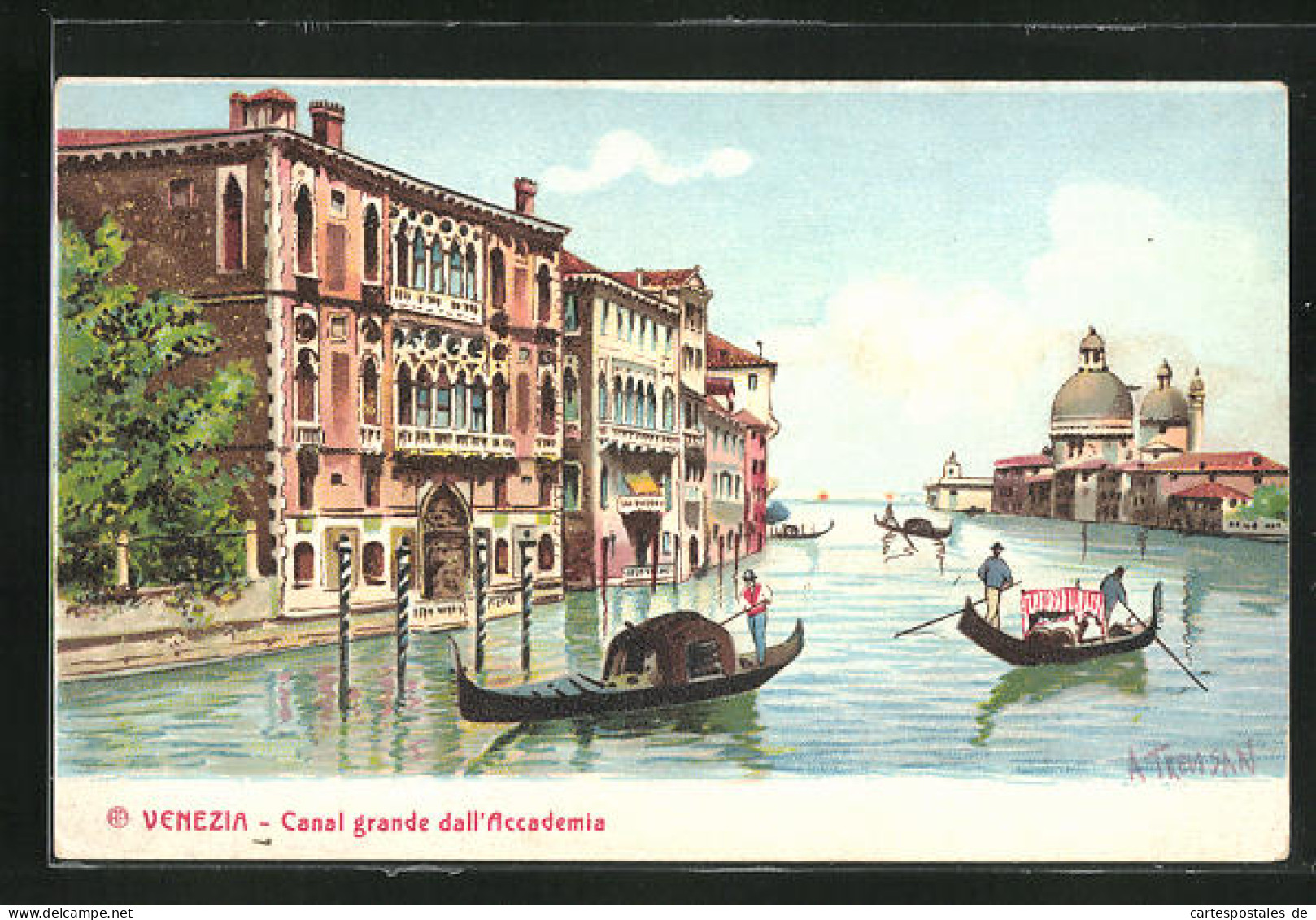 Cartolina Venezia, Canal Grande Dall` Accademia  - Venezia (Venedig)