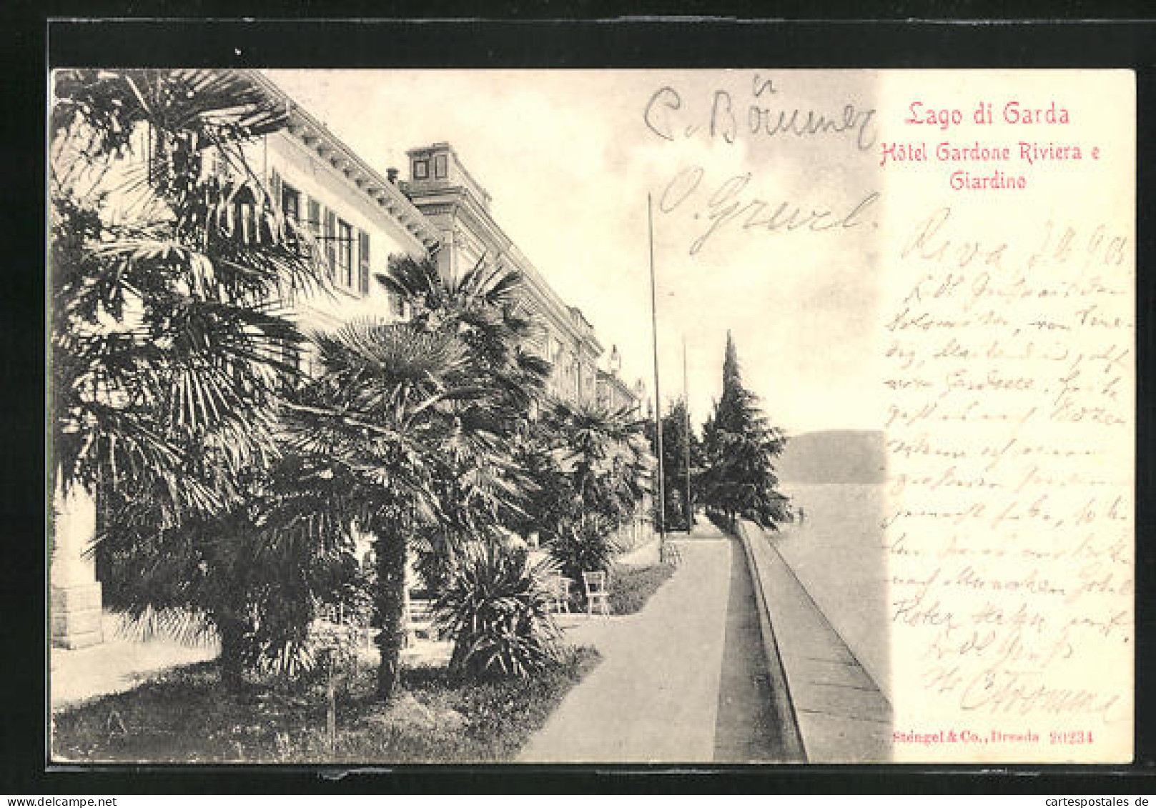 Cartolina Gardone Riviera, Hotel E Giardino  - Autres & Non Classés