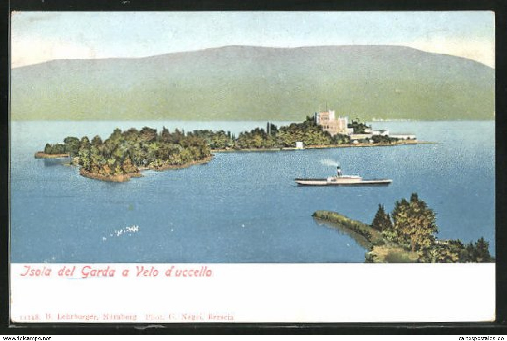 Cartolina Isola Di Garda, Panorama A Velo D`uccello  - Andere & Zonder Classificatie