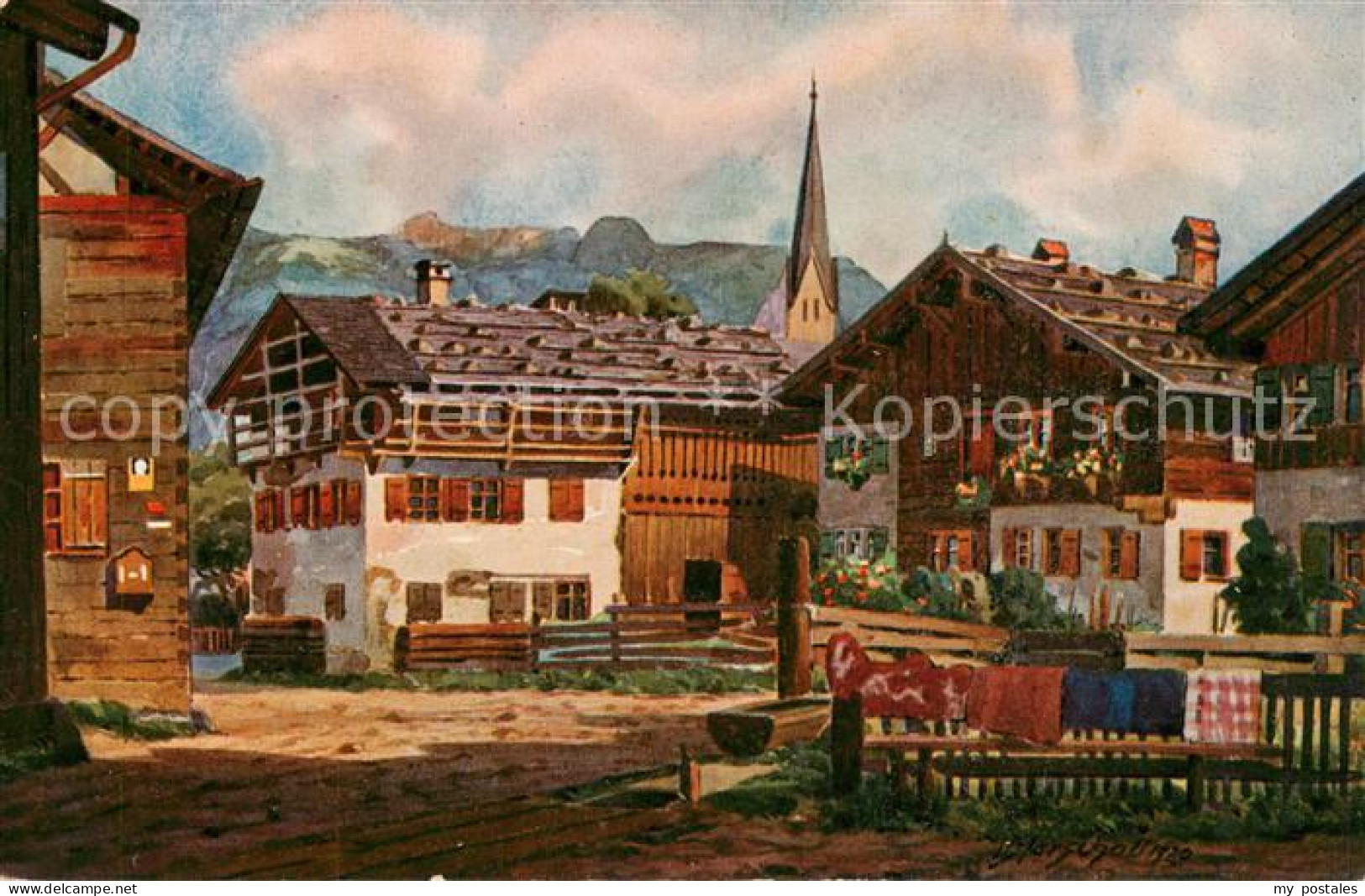 73820694 Oberstdorf Oststrasse Kuenstlerkarte Von V. Marschall Oberstdorf - Oberstdorf