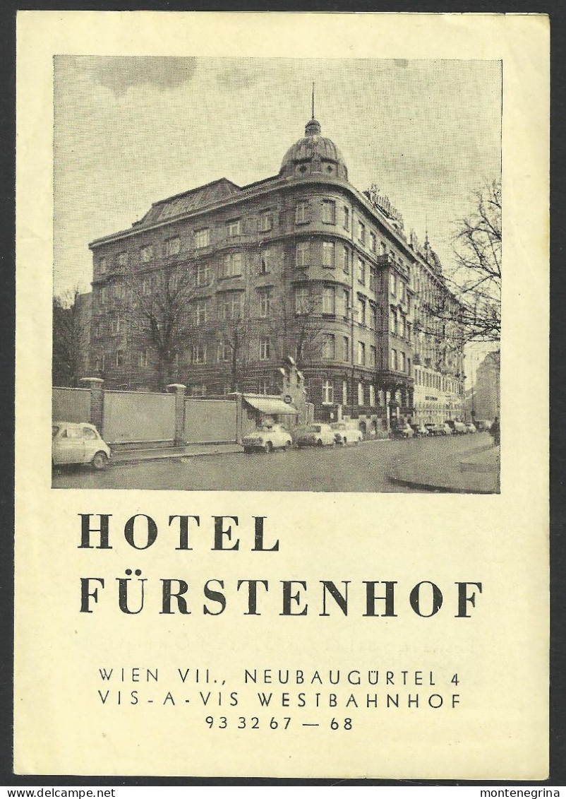 Austria - WIEN - Hotel FURSTENHOF - Brochure, Advertising Flyer - 10,5 X 15 Cm 4 Sides (see Sales Conditions)10204 - Otros & Sin Clasificación