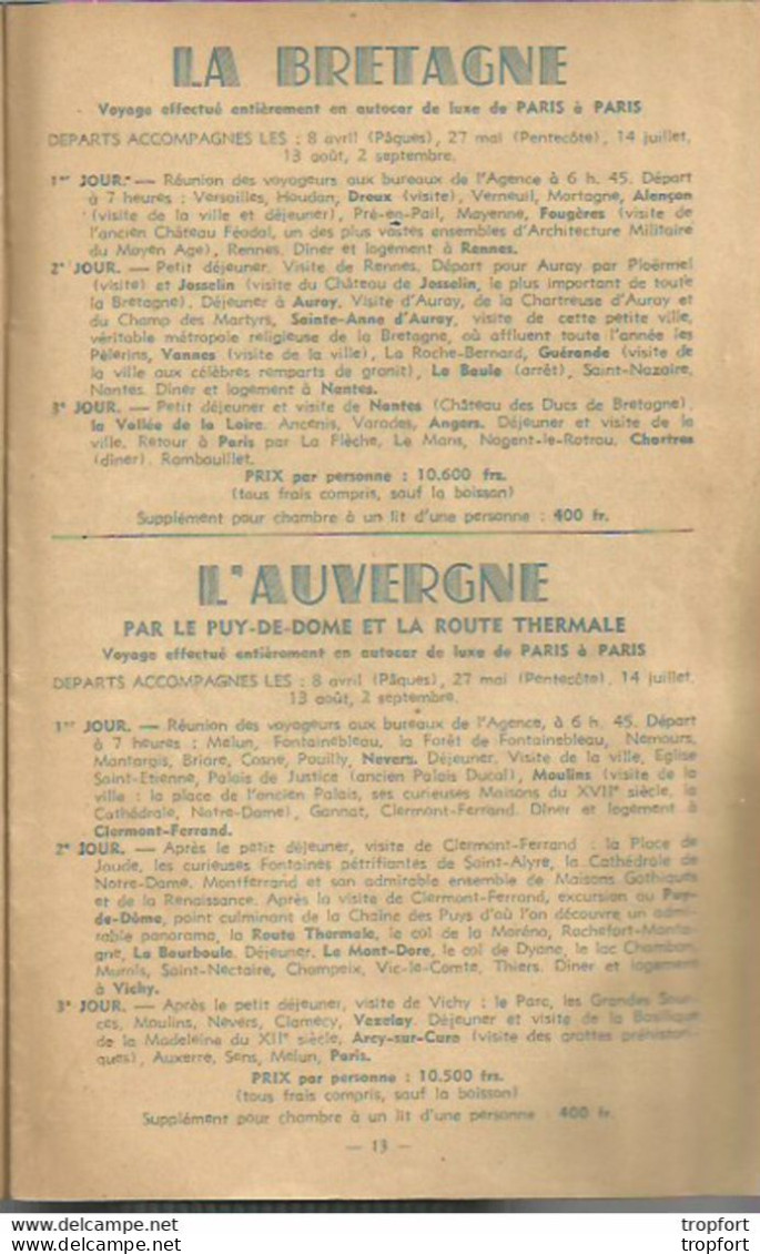 M12 Livret VOYAGES 1950 AUTOCAR Algérie Maroc Baléares Corse France ... - Advertising