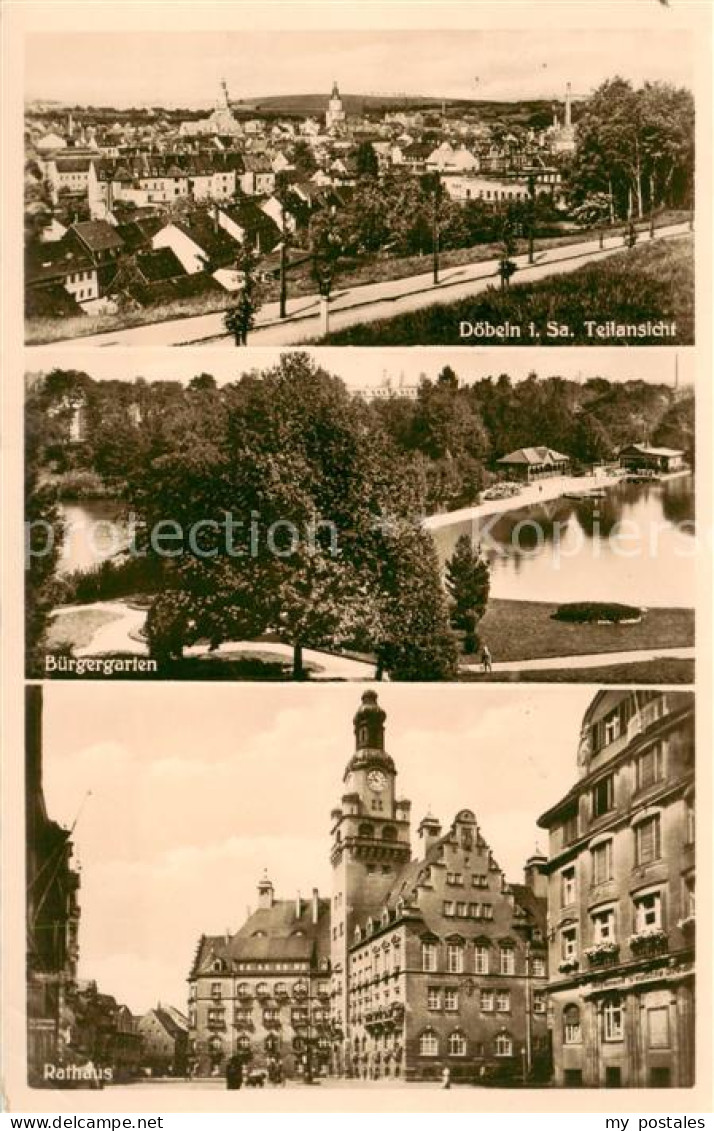 73820320 Doebeln Panorama Buergergarten Rathaus Doebeln - Doebeln