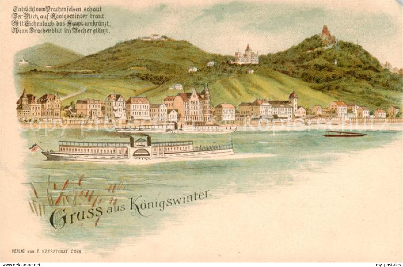 73820277 Koenigswinter Rhein Mit Drachenfels  - Königswinter