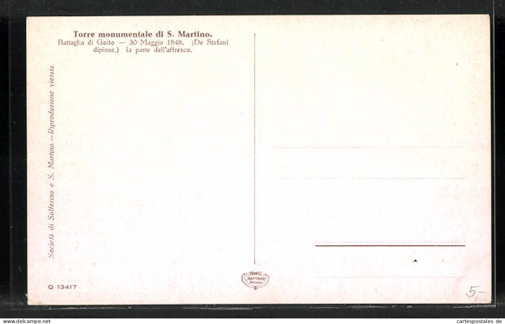 Artista-Cartolina S. Martino, Torre Monumentale, Battaglia Di Goito  - Otros & Sin Clasificación