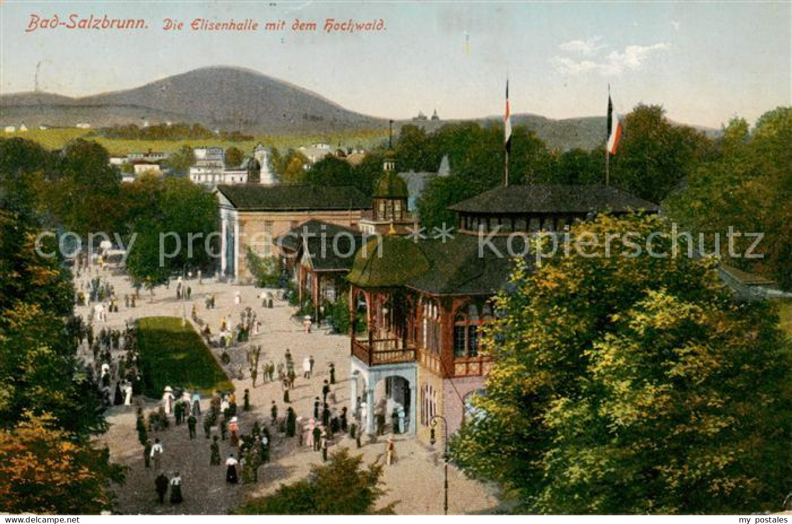 73820133 Bad Salzbrunn Szczawno-Zdroj PL Die Elisenhalle Mit Dem Hochwald  - Pologne