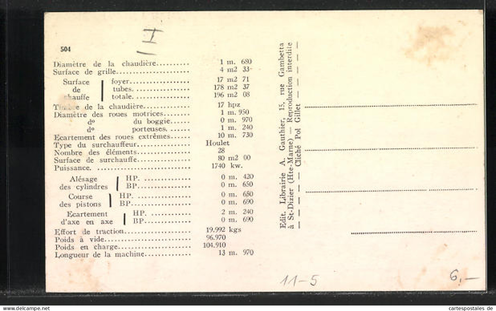 CPA Chemin De Fer, Locomotive Compound 4 Cylindres, A Surchauffe, No. 231.054, Type Pacific  - Eisenbahnen