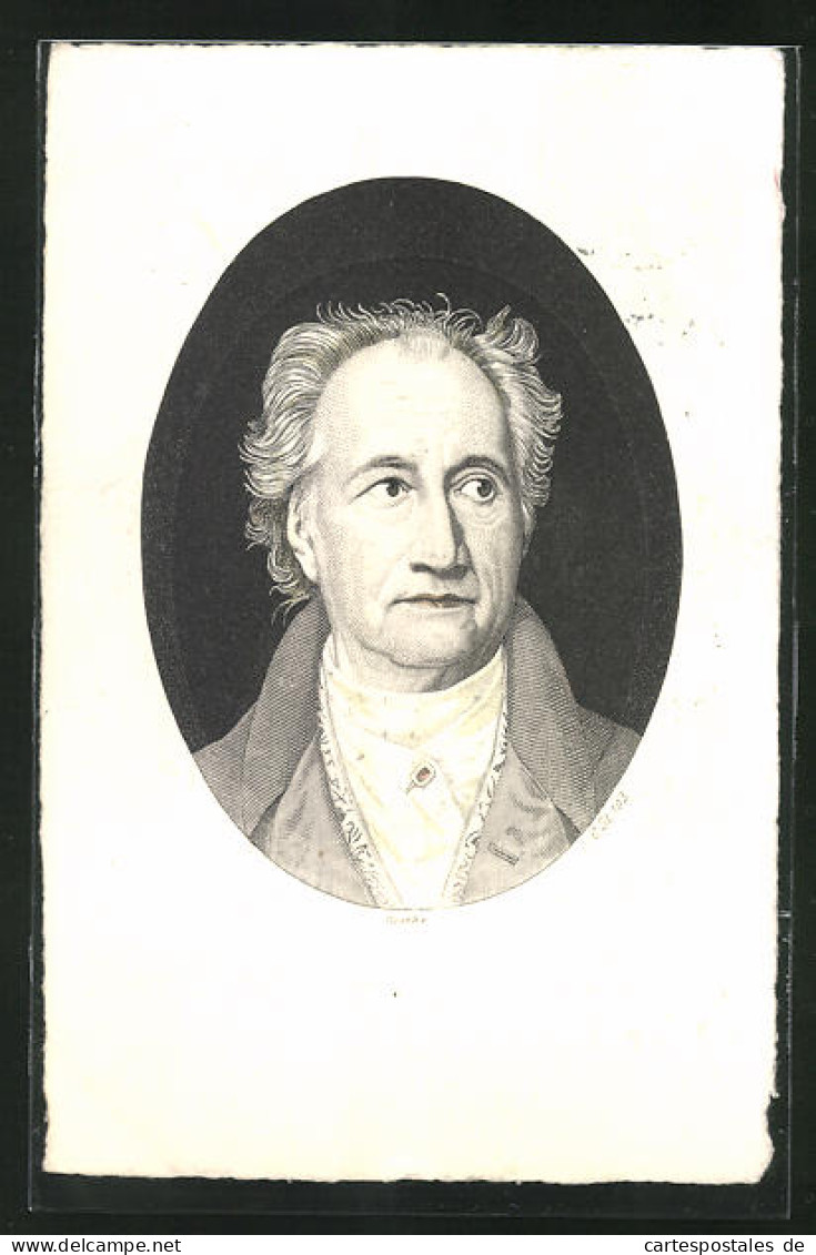 AK Porträt Des Dichters Johann Wolfgang Goethe  - Scrittori