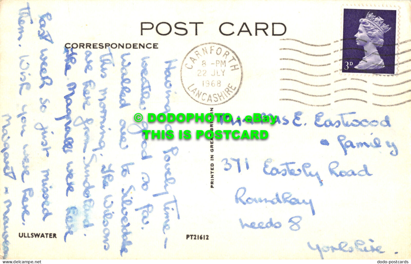 R523860 Ullswater. Postcard. 1968 - World