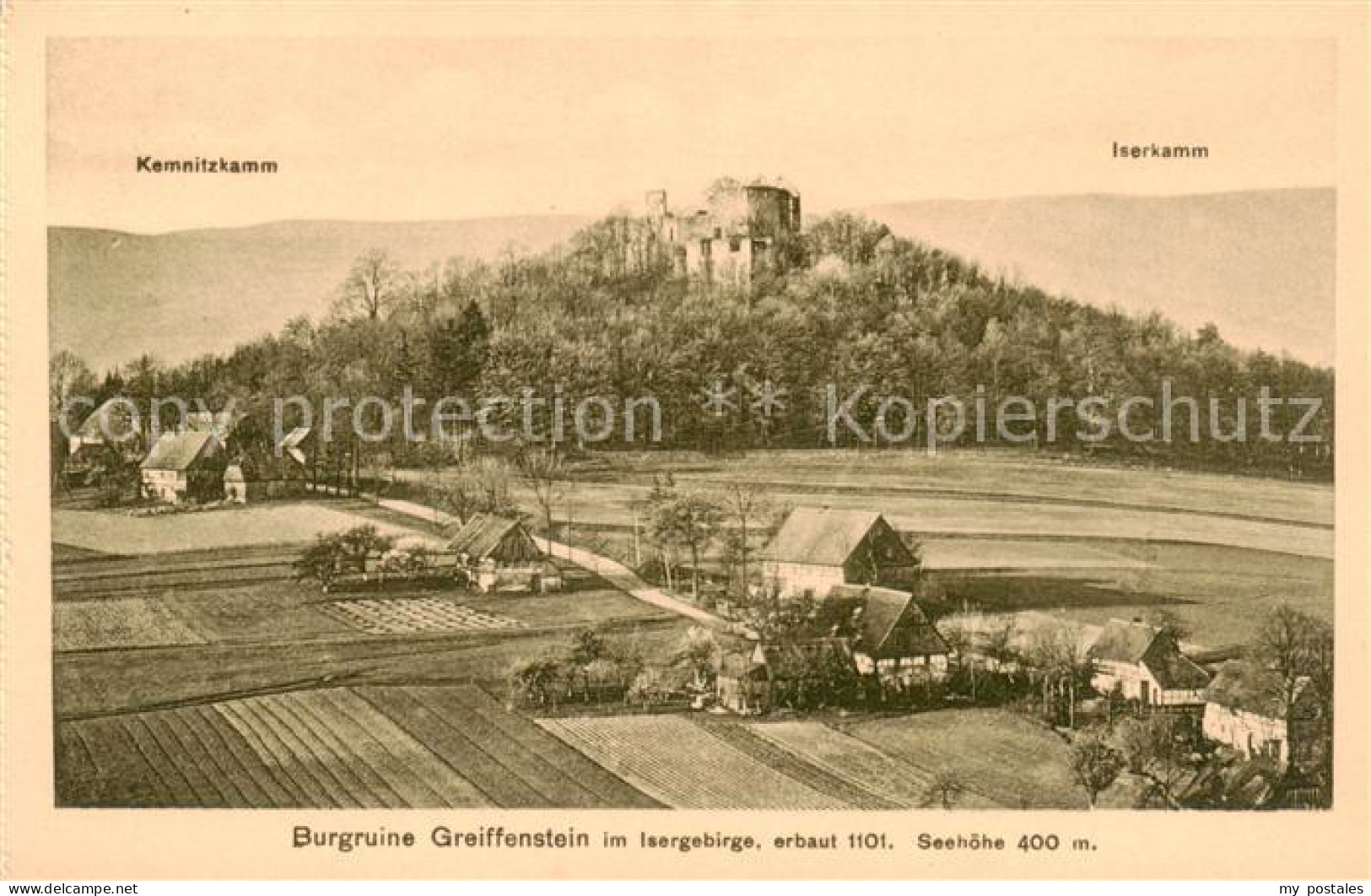 73819847 Isergebirge Jizerske Hory CZ Burgruine Greiffenstein Mit Kemnitzkamm Un - Tchéquie