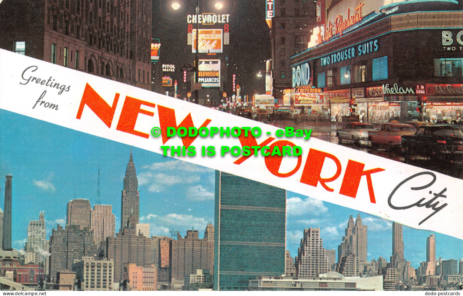R523925 Greetings From New York City. Plastichrome By Colourpicture. Manhattan P - World