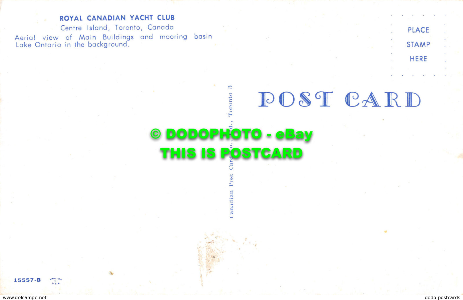 R523927 Canada. Royal Canadian Yacht Club. Centre Island. Toronto. Canadian Post - World