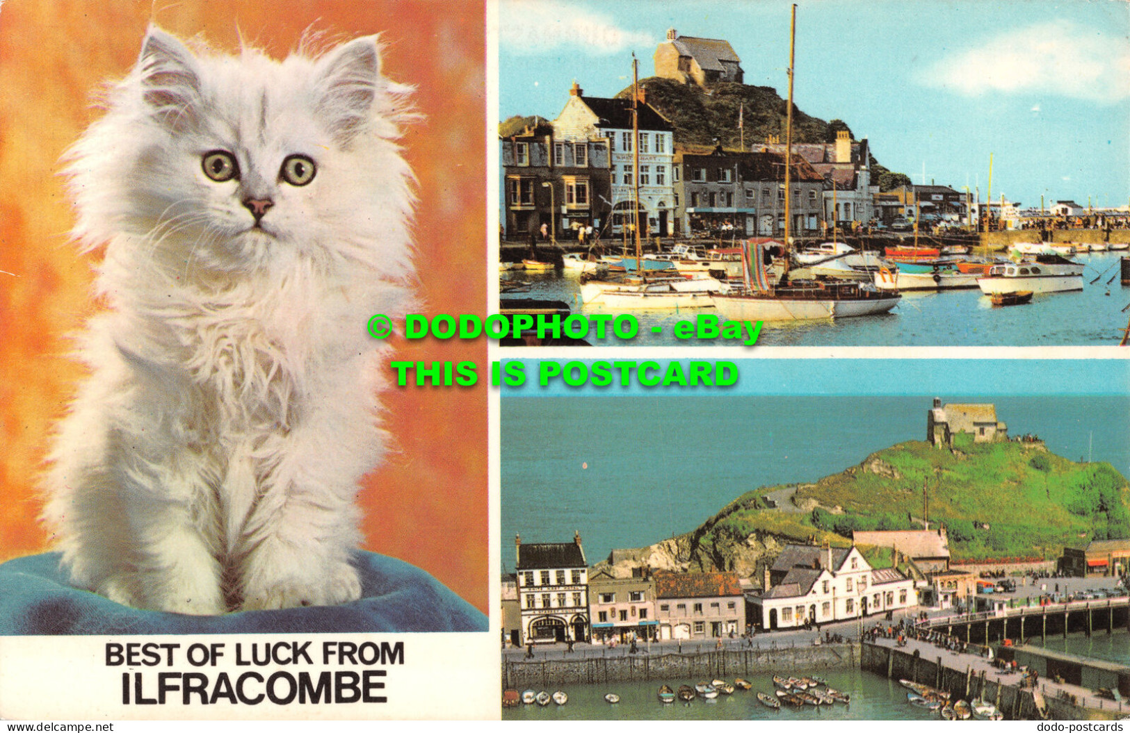 R523930 Best Of Luck From Ilfracombe. The Harbour. Lantern Hill. Photo Precision - World