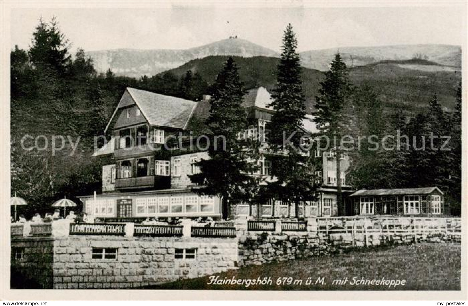 73819814 Hain  Giersdorf Riesengebirge Podgorzy PL Hainbergshoeh Mit Schneekoppe - Pologne