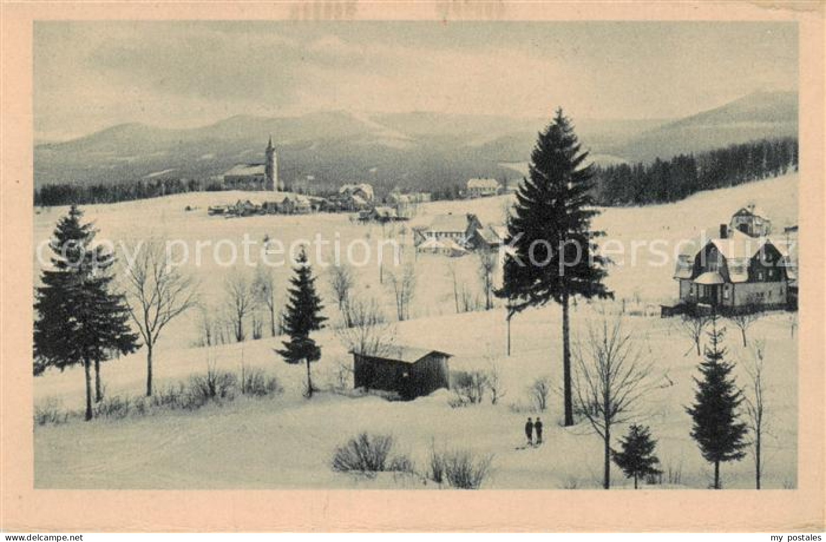 73819778 Mittel-Schreiberhau Szklarska Poreba Riesengebirge PL Winterpanorama  - Pologne