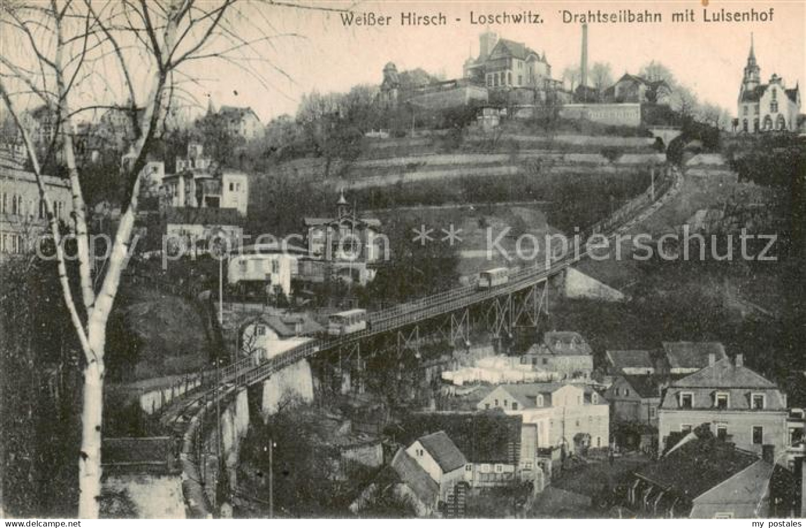 73819634 Loschwitz Dresden Elbe Weisser Hirsch Drahtseilbahn Mit Luisenhof  - Dresden