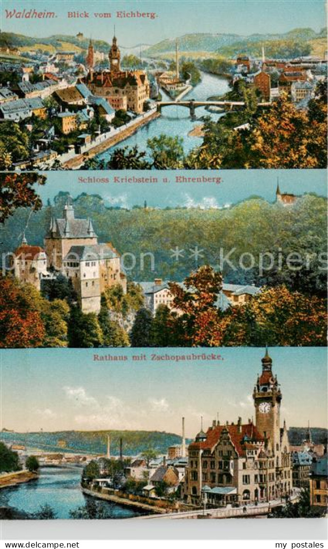 73819533 Waldheim Sachsen Blick Vom Eichberg Schloss Kriebstein Und Ehrenberg Ra - Autres & Non Classés