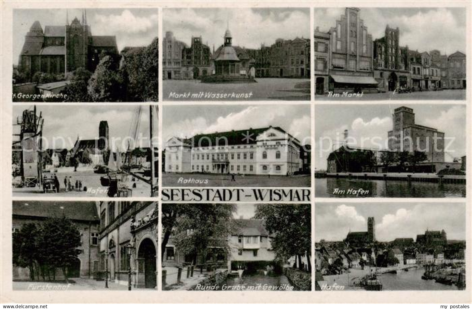 73819519 Wismar Mecklenburg St Georgenkirche Markt Mit Wasserkunst Hafen Rathaus - Wismar