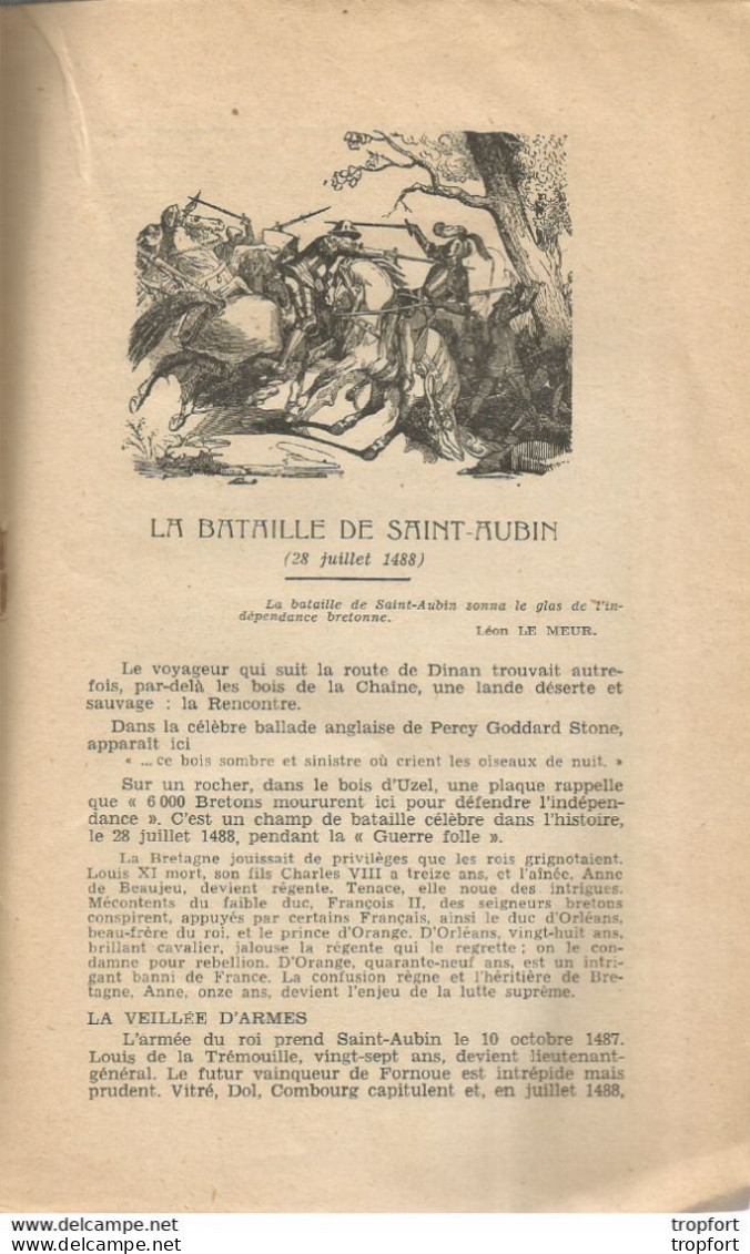 JJ / LIVRET TOURISTIQUE Saint-aubin-du-cormier (35) HISTOIRE CURIOSITES ENVIRONS Chateau Feodal 1958  16 Pages - Toeristische Brochures