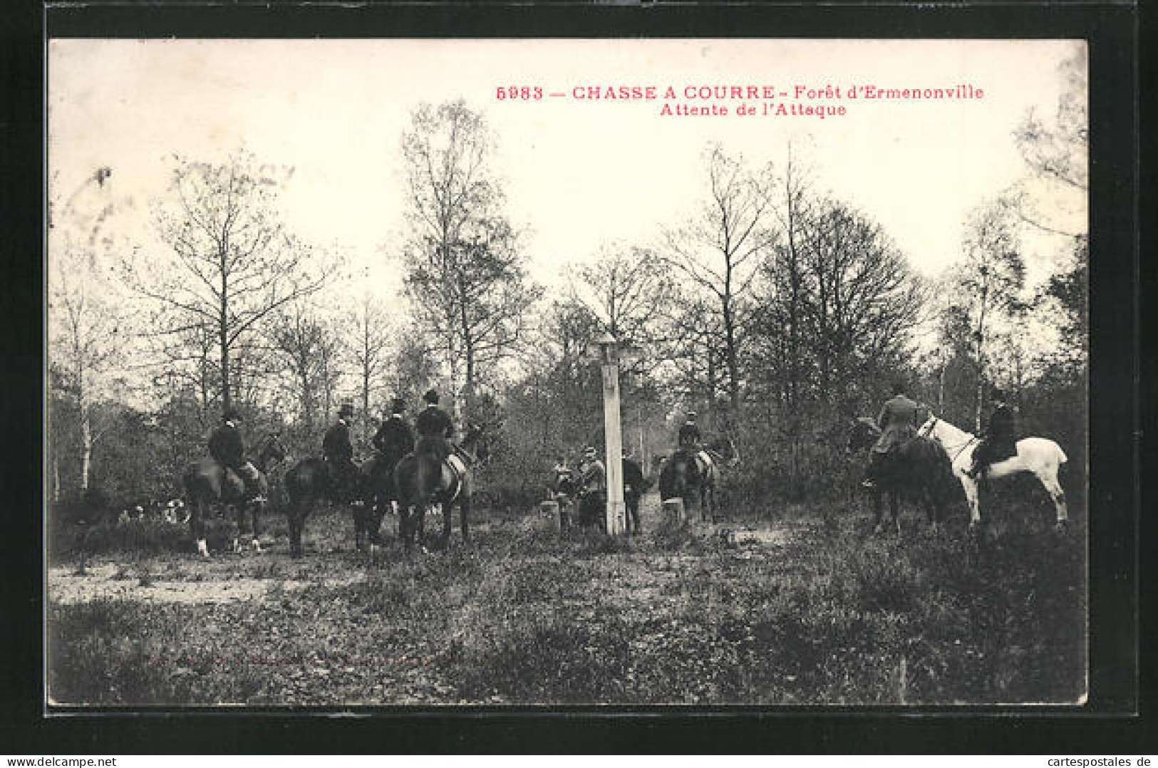 AK Chasse A Courre, Foret D`Ermenonville Attente De L`attaque, Jagd  - Jagd