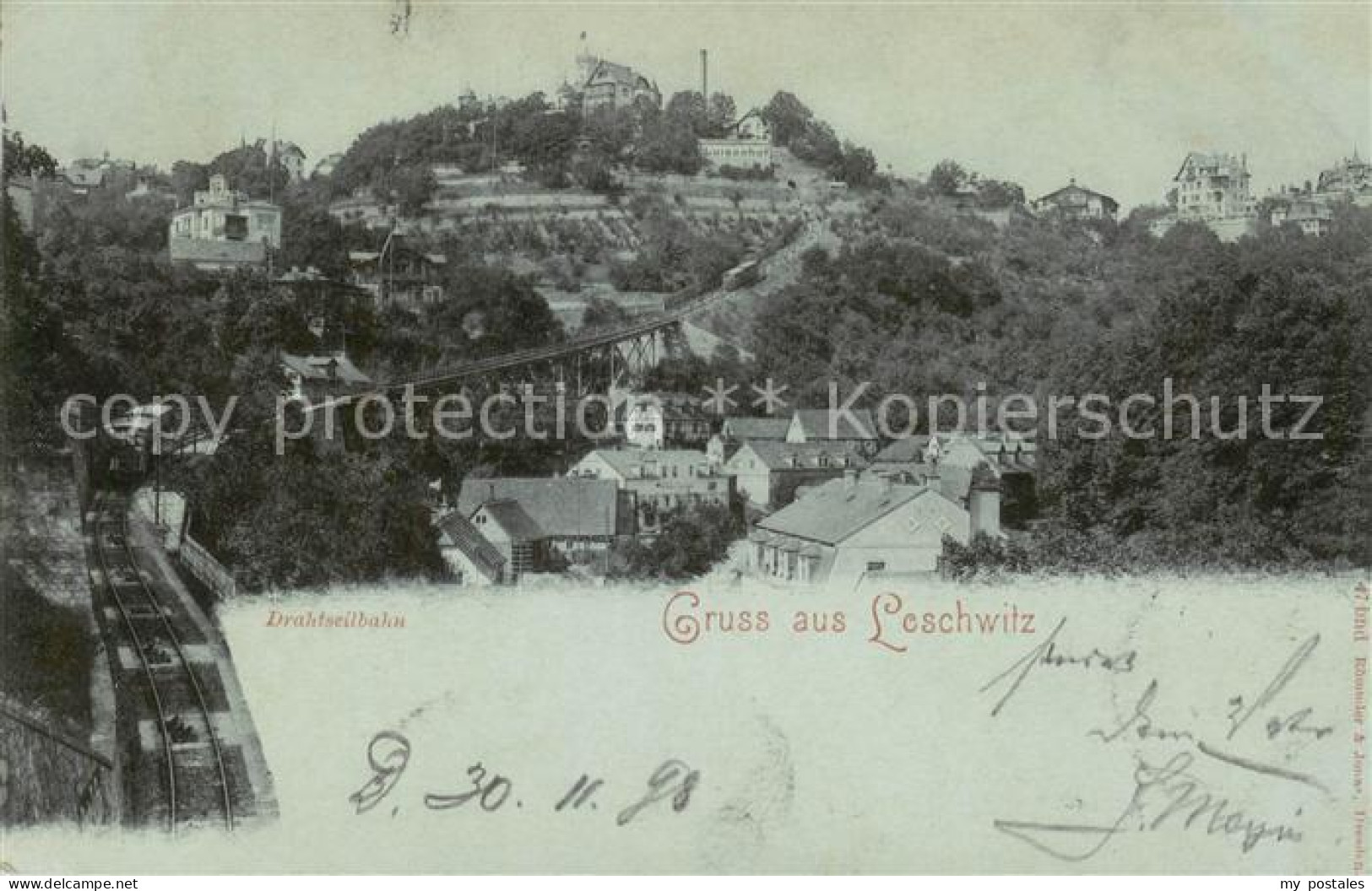 73819498 Loschwitz Dresden Elbe Panorama Mit Drahtseilbahn  - Dresden