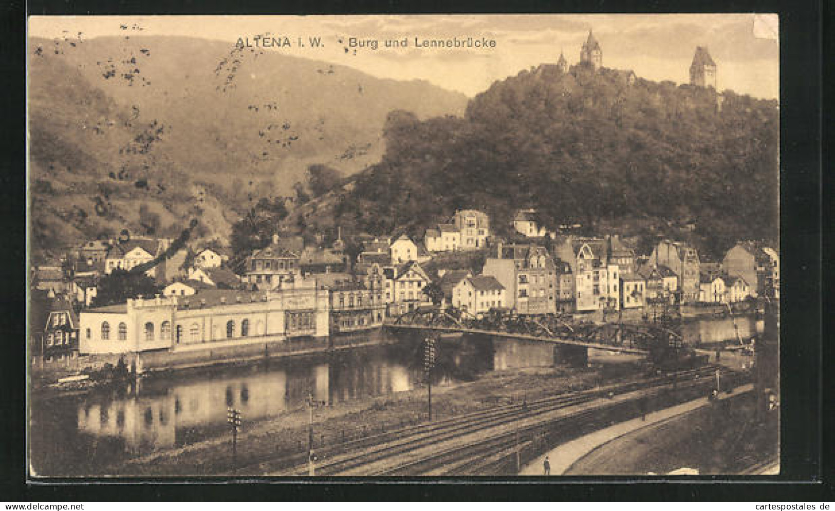 AK Altena I.W., Burg Und Lennebrücke  - Altena