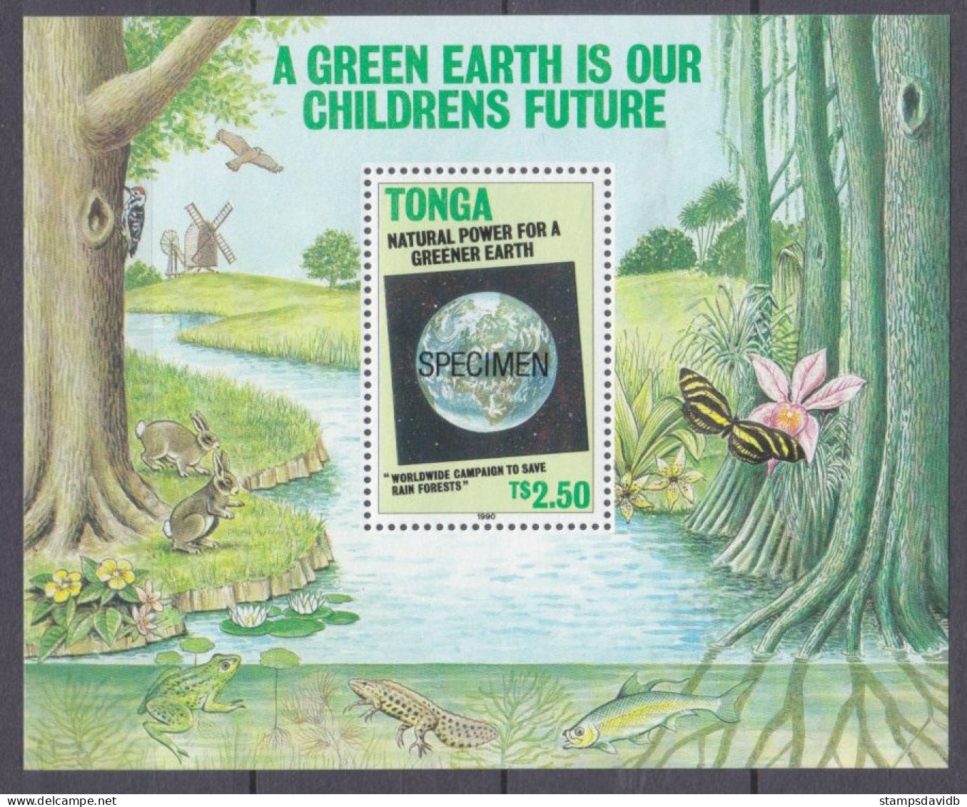 1990 Tonga 1122/B16 Planet Earth (SPECIMENT) 50,00 € - Oceania