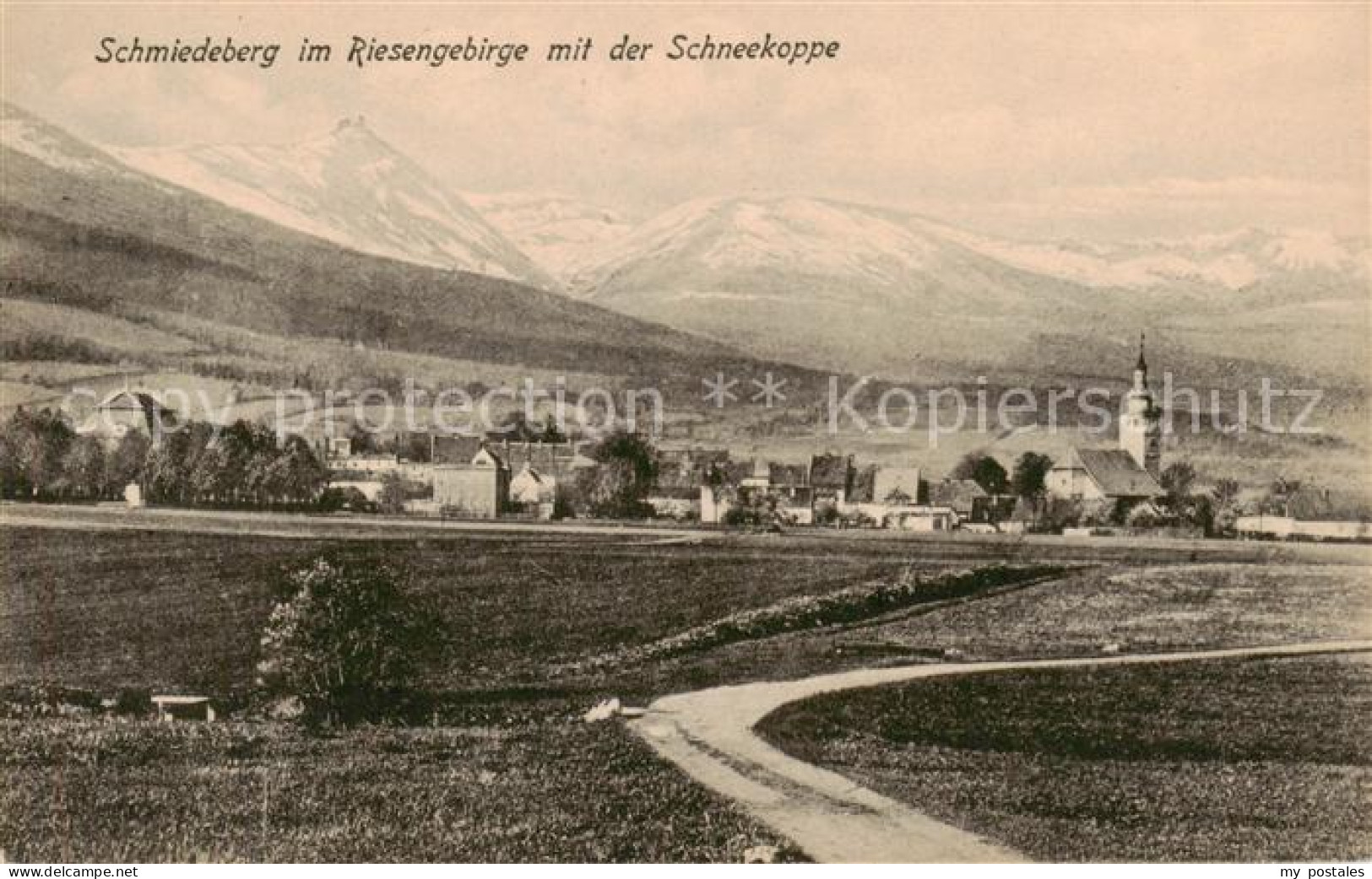 73819310 Schmiedeberg Riesengebirge Smideberk Kovarska CZ Mit Schneekoppe  - Tchéquie