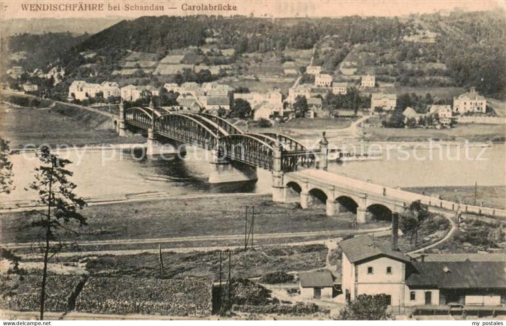 73819283 Schandau Bad Wendischfaehre Mit Carolabruecke Schandau Bad - Bad Schandau