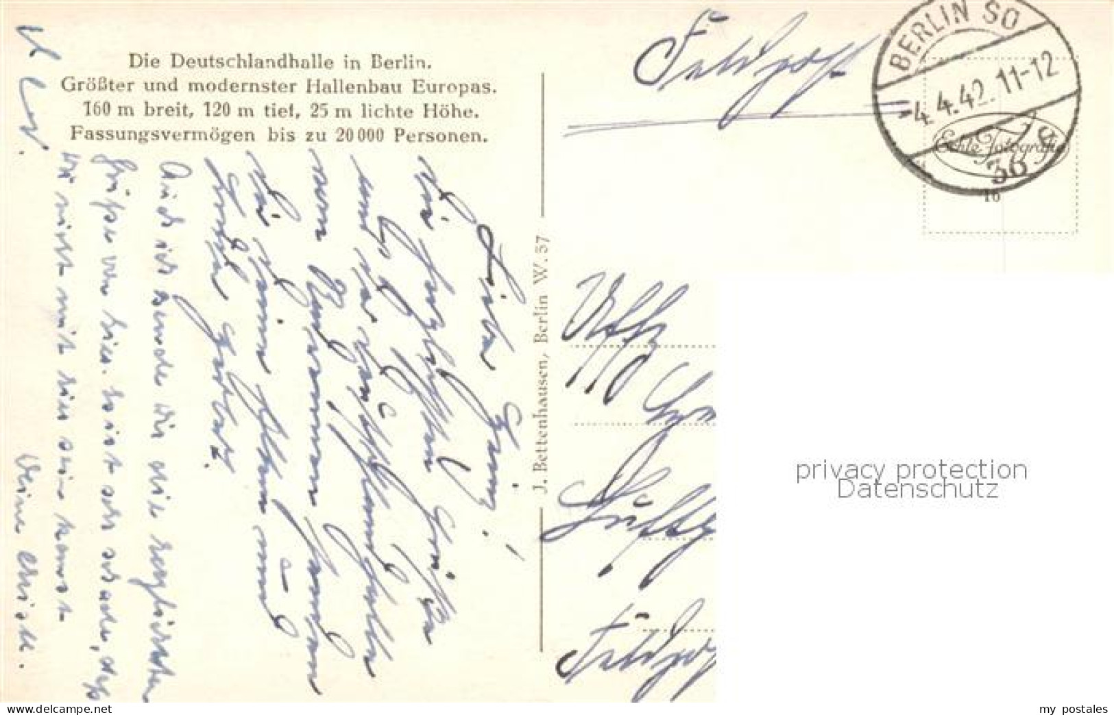 73819193 Berlin Deutschlandhalle Feldpost Berlin - Other & Unclassified