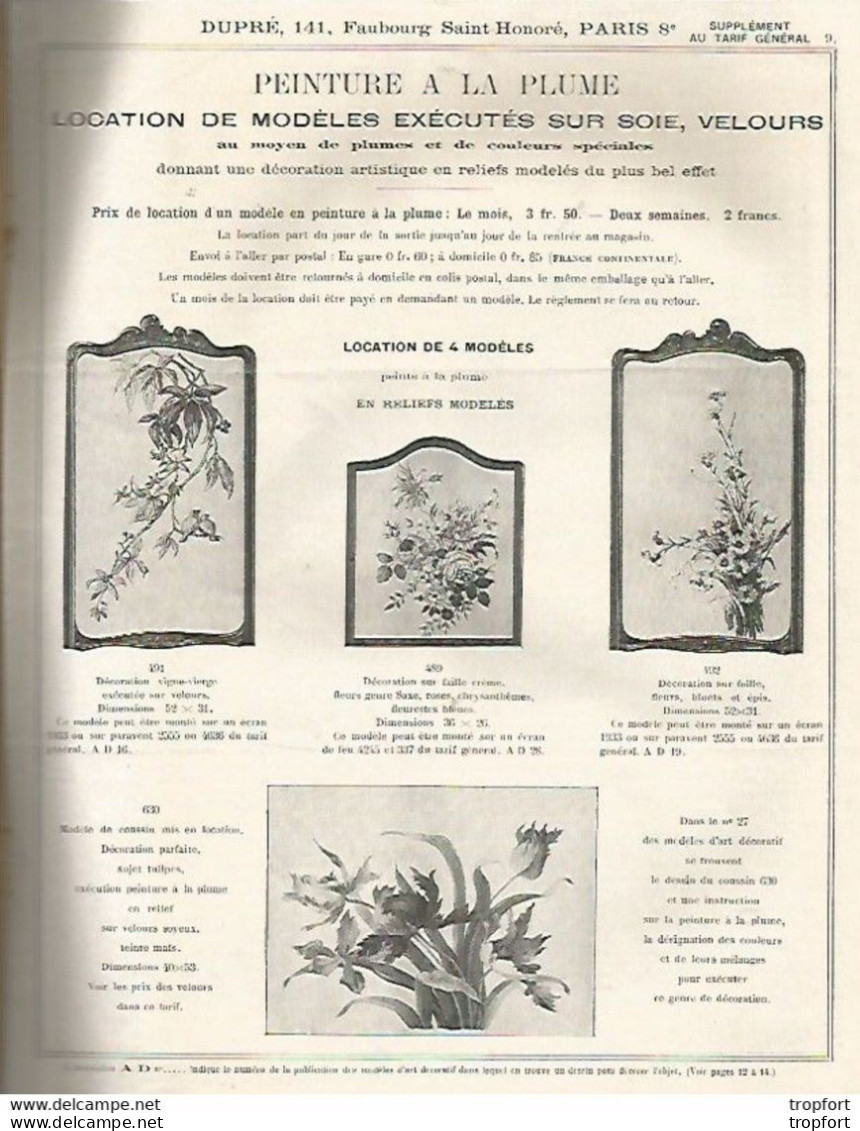 JB / Superbe PUBLICITE Ancienne LIVRET 1914 Sculpture Peinture ART NOUVEAU Décoratif Verrerie D'art Peaux Encre Plume - Publicités