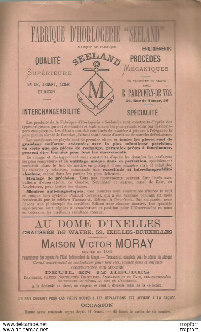 GP / RARE LIVRET LISTE DES NOBLES Bruxelles 1895 SUISSE PUB Montre ROSKOPF HORLOGERIE PUBS - Werbung