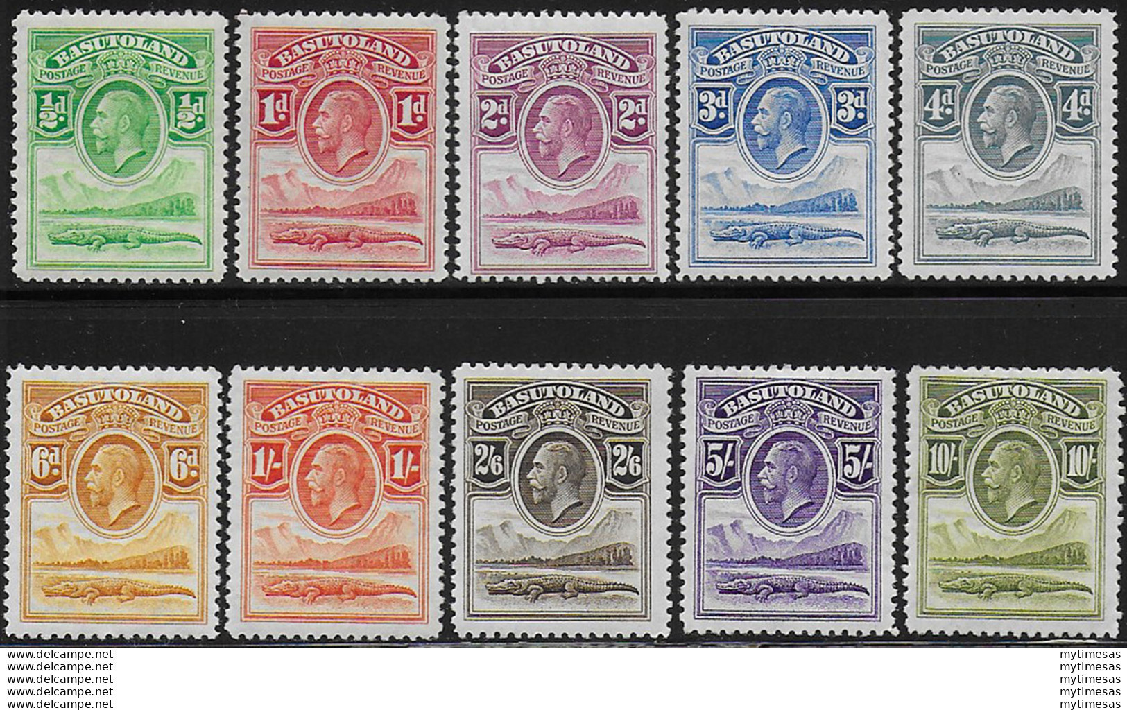 1933 Basutoland Giorgio V 10v. MH SG N. 1/10 - Otros & Sin Clasificación