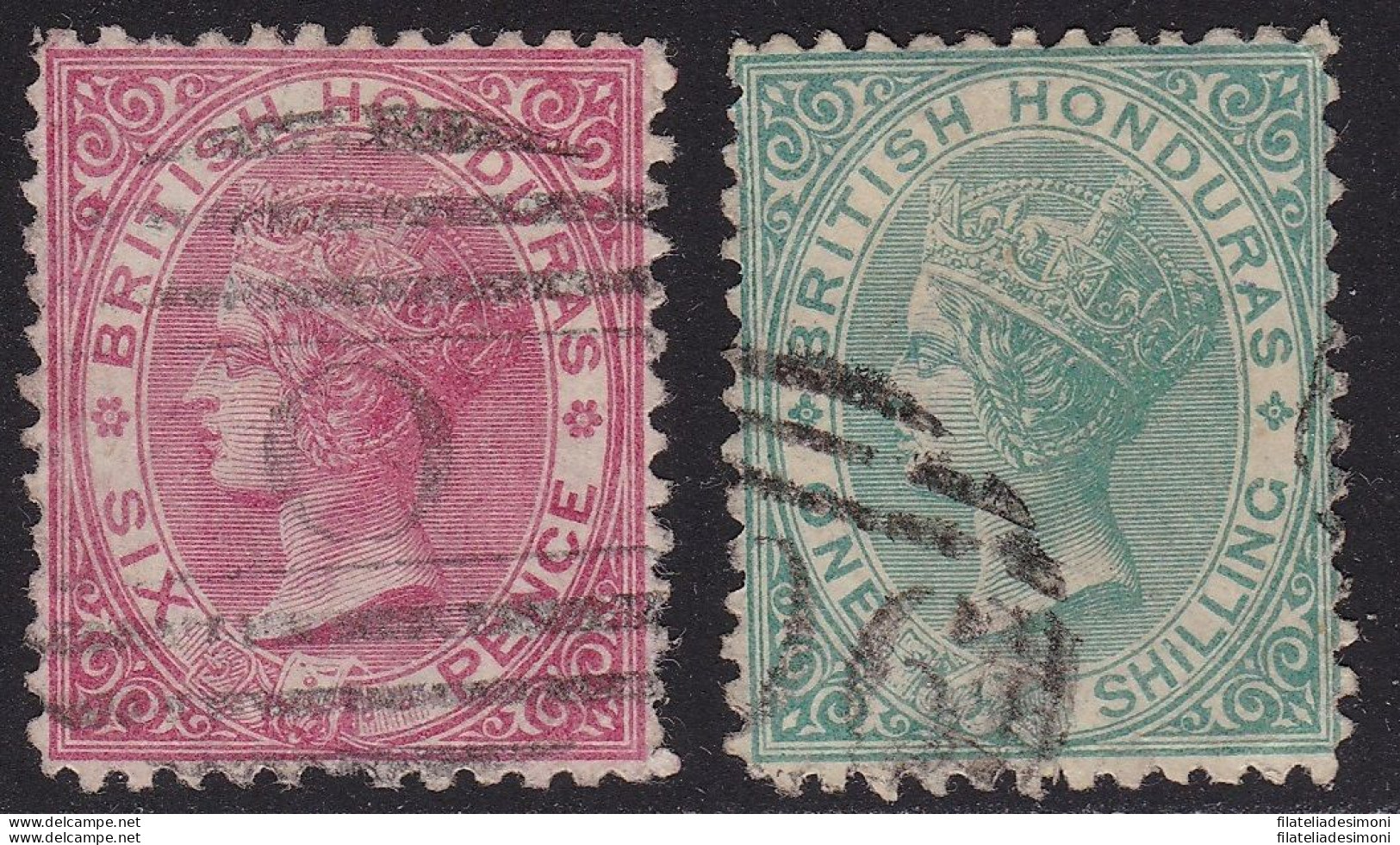 1872-74 BRITISH HONDURAS, SG 9/10 2 Values USED - Other & Unclassified