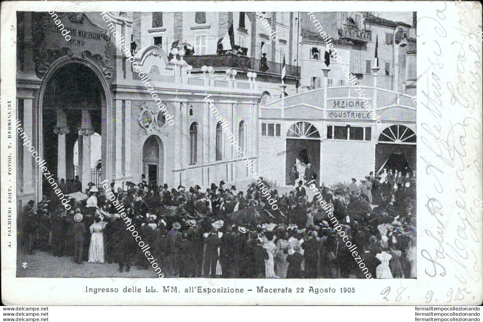 Az157 Cartolina Macerata Citta' Ingresso Delle Ll..mm.all'esposizione Del 1905 - Macerata