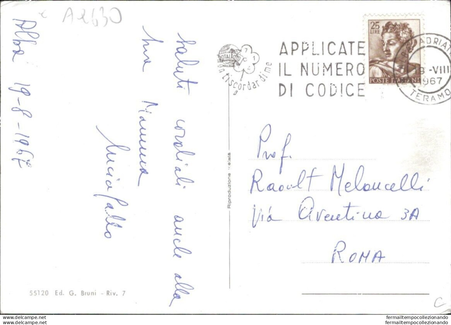 Aq630 Cartolina Alba Adriatica Provincia Di Teramo Abruzzo - Teramo