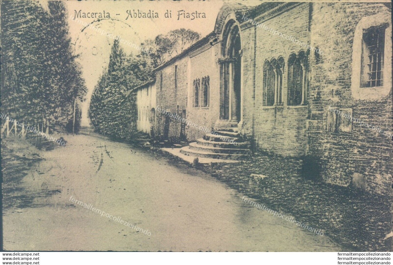 T221 Cartolina Macerata Abbadia Di Fiasta 1913 - Macerata