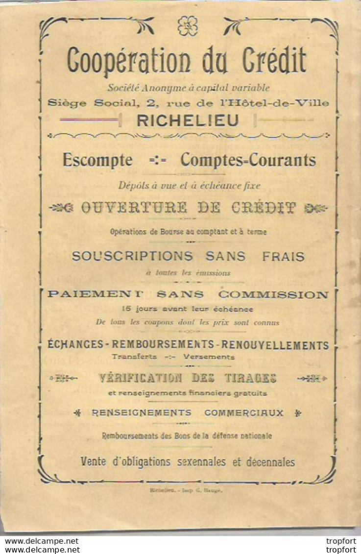 M12 Cpa / Superbe LIVRET SOUVENIR L'ILE-BOUCHARD 1921 Programme Comice Agricole 28 Pages !!!! Superbe !! - Toeristische Brochures