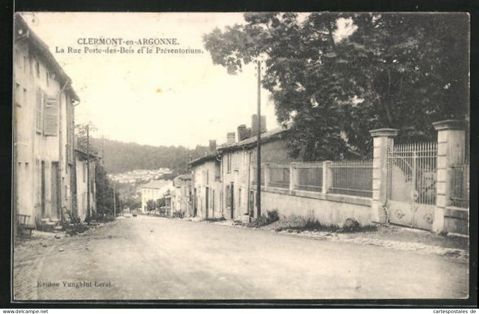 CPA Clermont-en-Argonne, La Rue Porte-des-Bois Et Le Preventorium  - Clermont En Argonne