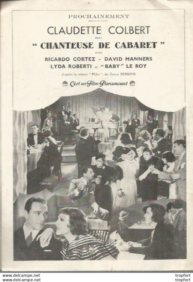 Feuillet Programme CINEMA Ancien PARAMOUNT FEDORA COLBERT - Programma's