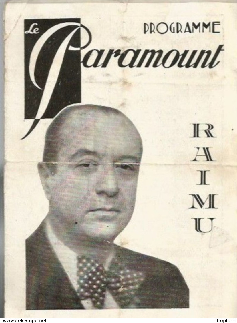 Bk / Vintage / Old French Movie Program // Programme Cinéma // RAIMU 1933 Theodor Et Cie Prejean Field - Programma's