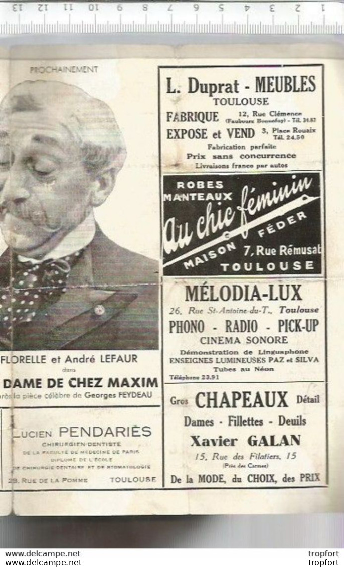 Bk / Vintage / Old French Movie Program // Programme Cinéma // RAIMU 1933 Theodor Et Cie Prejean Field - Programmes