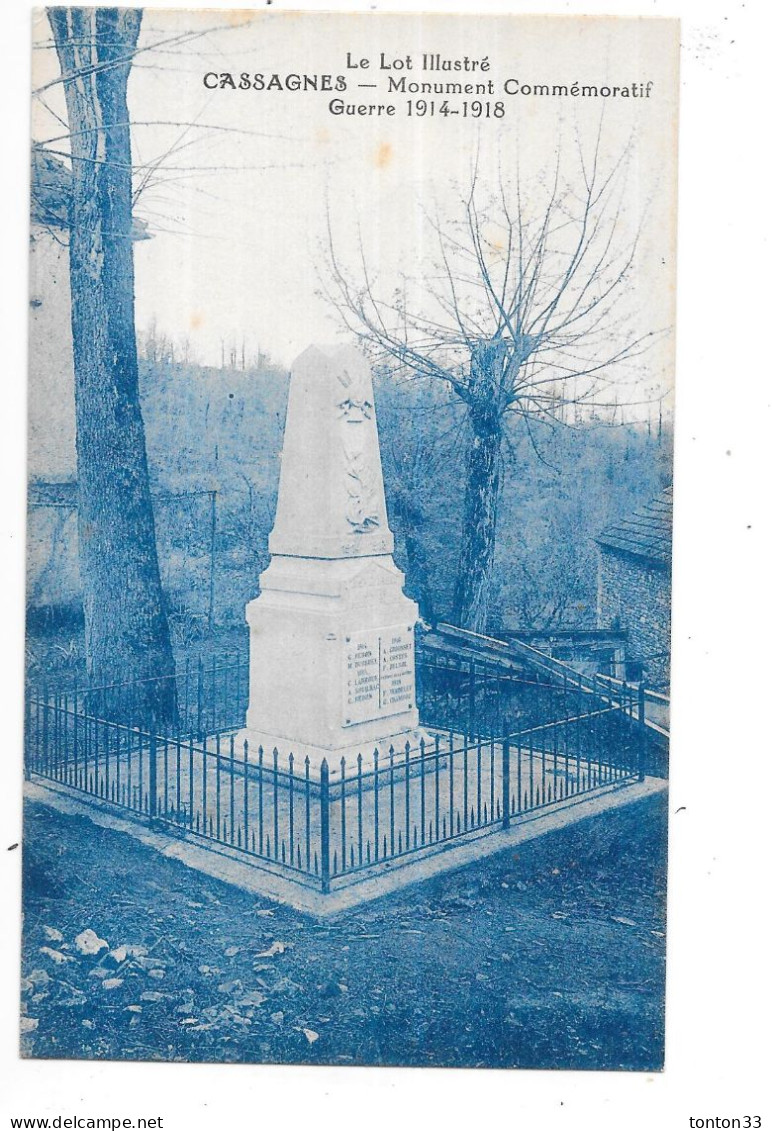 CASSAGNES - 46 - Monument Commémoratif Guerre 1914-1918  - TOUL 7 - - Andere & Zonder Classificatie
